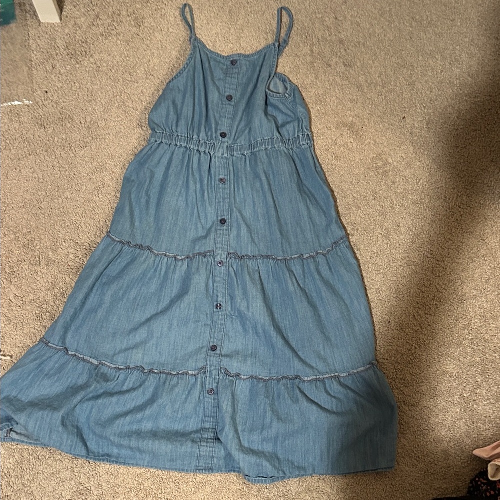 Blue Button-Down kids dress
